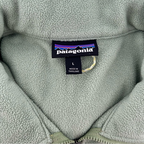 Patagonia Men's Green Microdini 1/2-Zip Pullover Fleece Colorblock Jacket Sz L - Picture 5 of 10